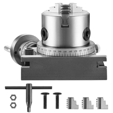 Rotary Table 100 mm, Horizontal-Vertical, 80 mm 3-Jaw