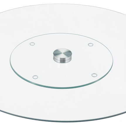 Rotatable glass serving plate