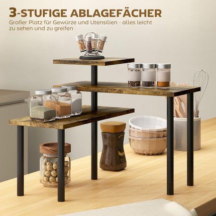 Rotating 3-Tier Kitchen Shelf, Metal, 40 x 18 x 36.5 cm