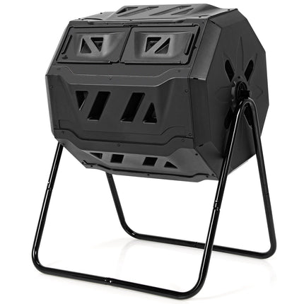 Rotating Compost Bin, 160L Dual Chamber Garden Tumbler