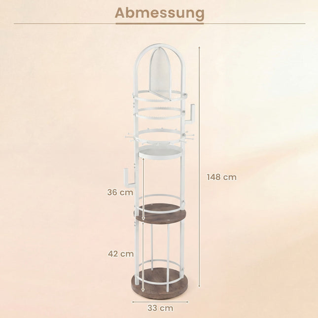 Rotating Jewelry Organizer with Earring & Necklace Holders