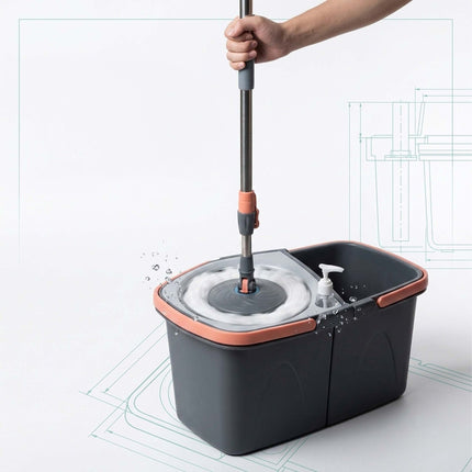 Rotating Mop Set with Bucket, Stainless Steel Handle