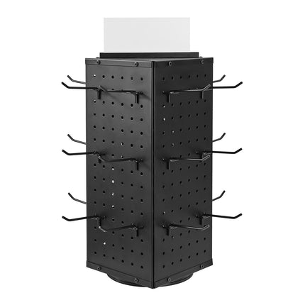 Rotating Pegboard Display Stand – 4-Sided, 24 Hooks