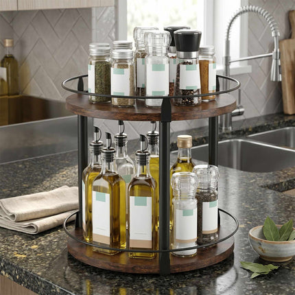 Rotating Spice Carousel Rack – Metal, Multi-Tier Organizer