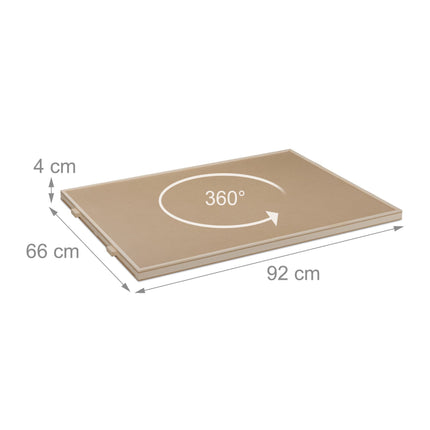 Rotating puzzle board with 4 drawers