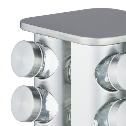 Rotating spice carousel with 16 glasses