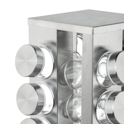 Rotating spice rack with 12 spice jars