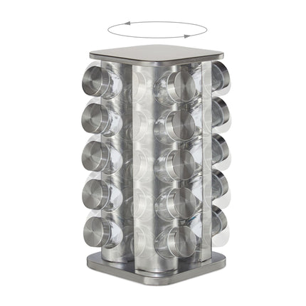 Rotating spice rack with 20 spice jars