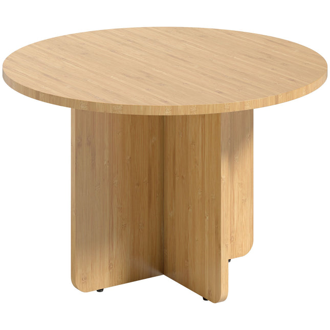 Round Bamboo Coffee Table, Natural Finish, 120kg Capacity