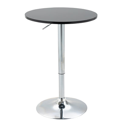 Adjustable round bar table, rotating steel, black Ø61cm