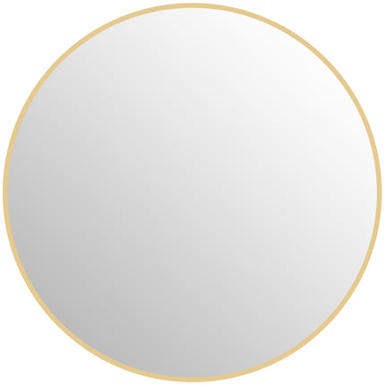 Round Bathroom Mirror, 70x70 cm, Gold Frame, Safety Glass