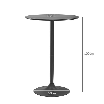 Round Black Bar Table, MDF & Steel, Ø70 x 102 cm