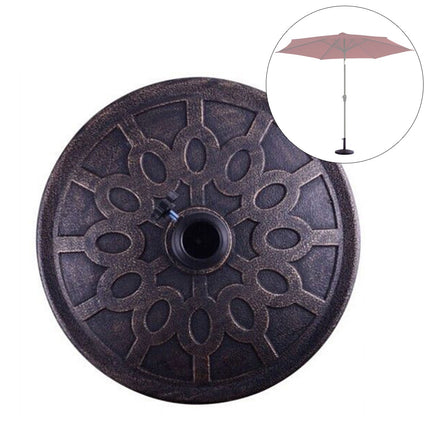 Round Bronze Umbrella Base, Fits 38mm/48mm Poles