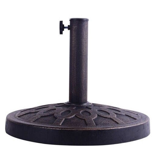 Okrągła brązowa podstawa do parasola, pasująca do słupków o średnicy 38 mm/48 mm