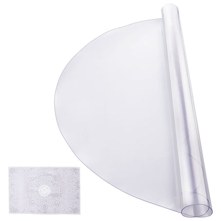 Round Clear PVC Table Protector 48x48 in, 2mm Thick