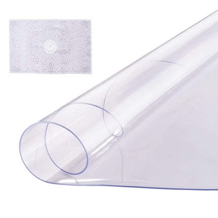 Round Clear PVC Table Protector 48x48 in, 2mm Thick