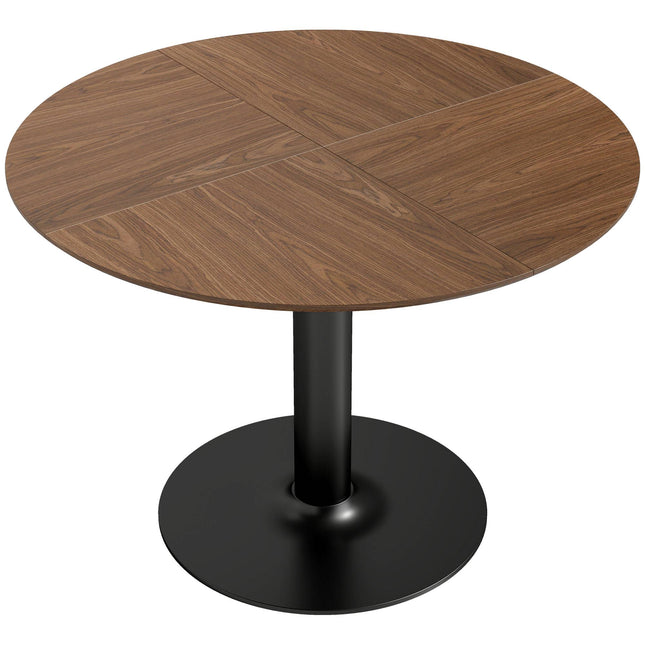 Round Dining Table, 110 cm, MDF and Steel, Seats 6