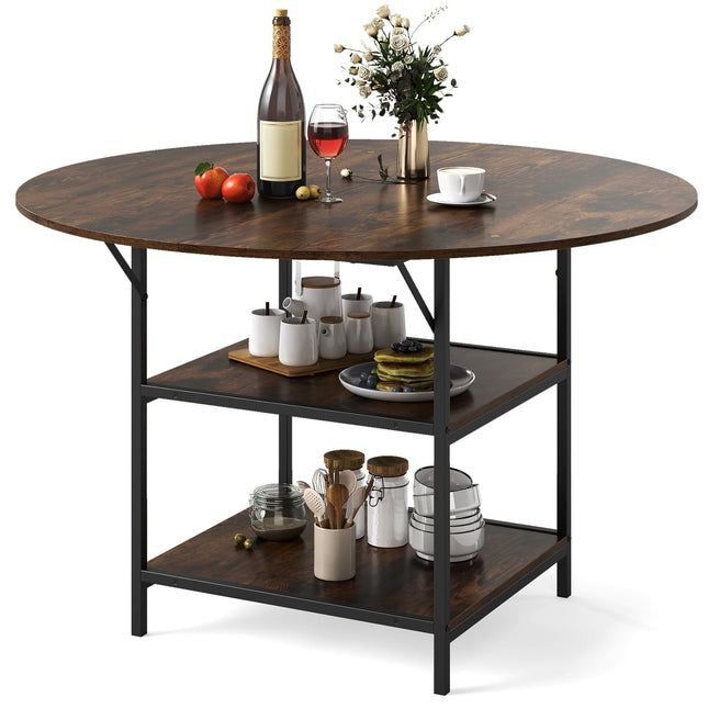 Ronde eettafel, 120 cm, 4-6 zitplaatsen, 2-laags plank