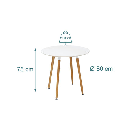 Round Dining Table, Bamboo Legs, Seats 4