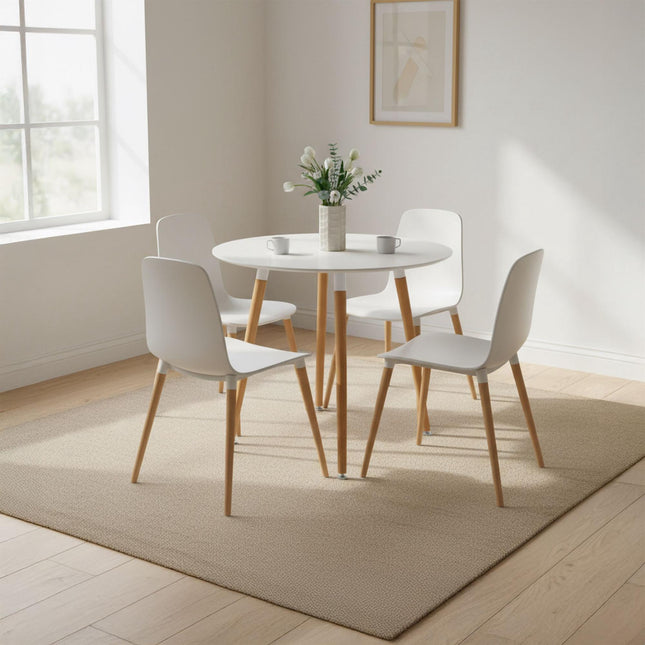 Round Dining Table, Bamboo Legs, Seats 4
