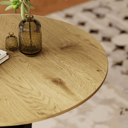 Round Dining Table, Modern Design, 78x78x75 cm, Natural Wood