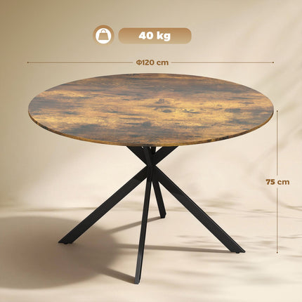 Round Dining Table, Wood Look, Seats 4, Adjustable Feet