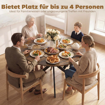 Round Dining Table, Wood-Look Surface, Seats 4, Ø100 cm