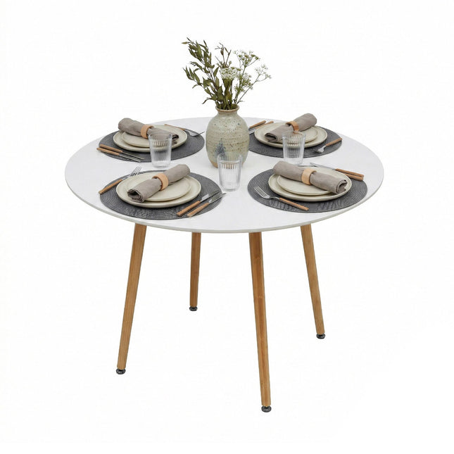 Round Dining Table with Bamboo Legs – Seats 4