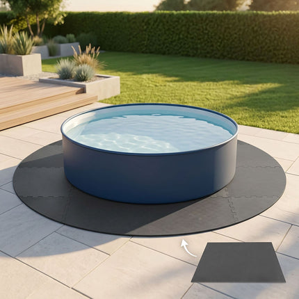 Round EVA Foam Pool Mat, 2m Diameter, Black