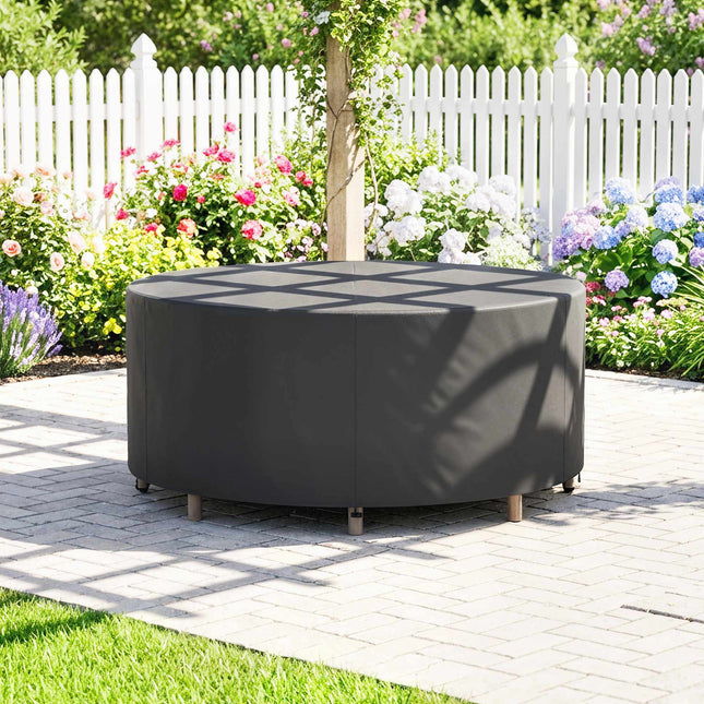 Round Garden Furniture Cover, Waterproof, 420D Oxford, Black