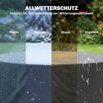 Round Garden Furniture Cover, Waterproof, 420D Oxford, Black