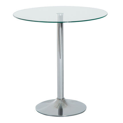 Round Glass Dining Table, 70 cm, Metal Base