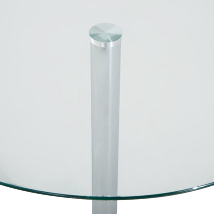 Round Glass Dining Table, 70 cm, Metal Base