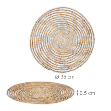 Round Palm Fibre Place Mats, Set of 4