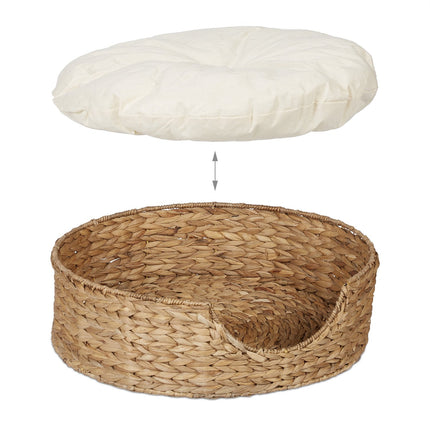 Round Seagrass Pet Bed for Dogs and Cats