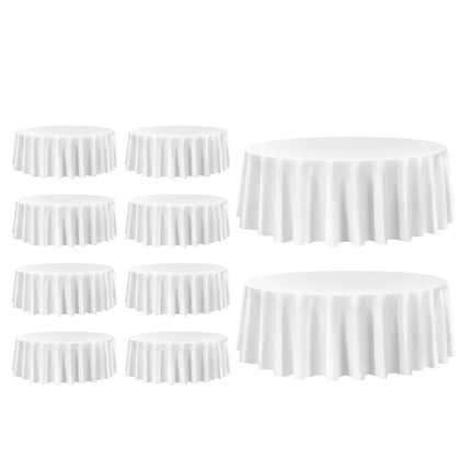 Round Tablecloths, 10-Pack, 120 Inch Polyester, Stain Resistant