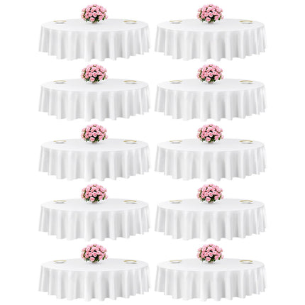 Round Tablecloths, 10-Pack 90-Inch Polyester, Washable