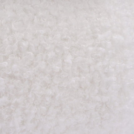 Round Teddy Fur Footstool, Plush Padded Seat