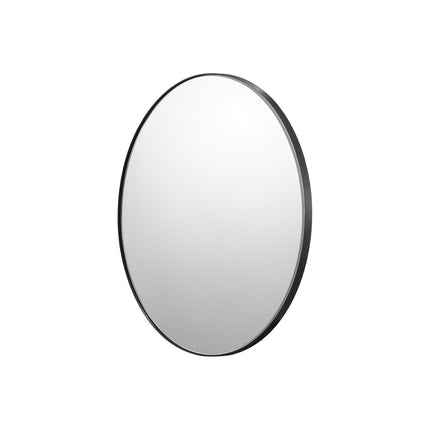 Round Wall Mirror, 30 in, Brushed Aluminum Frame, Shatter-Resistant