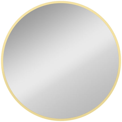 Round Wall Mirror, 61 cm, Gold Aluminum Frame