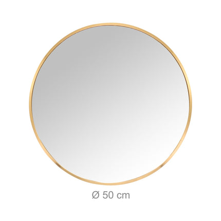 Round Wall Mirror, Metal Frame, Decorative/Vanity Use