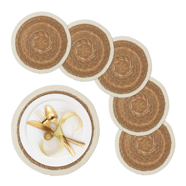 Round Water Hyacinth Place Mats, Set of 6