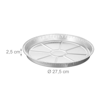 Round aluminum trays in sets of 100 pcs