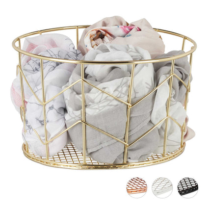 Round basket made of metal wire