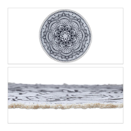 Round carpet with mandala design