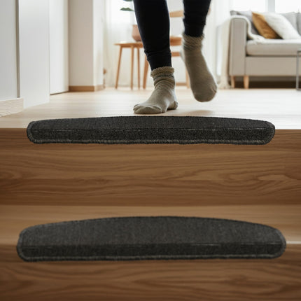 Rounded Stair Treads Set, 15-Pack – Non-Slip Step Mats