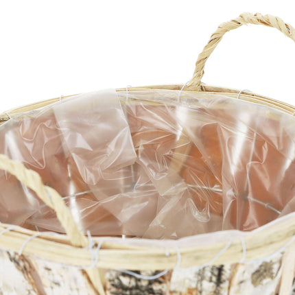 Round flower pot birch Set of 3