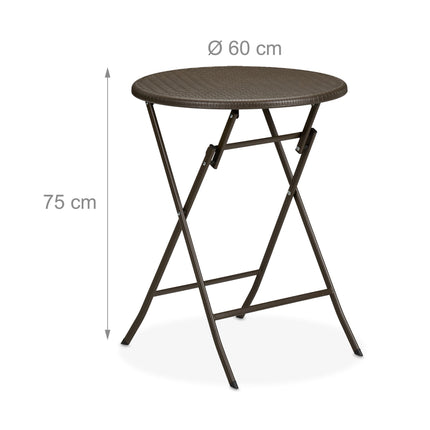 Round garden table in rattan look