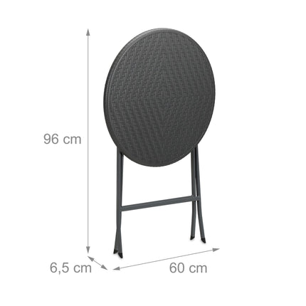 Round garden table in rattan look