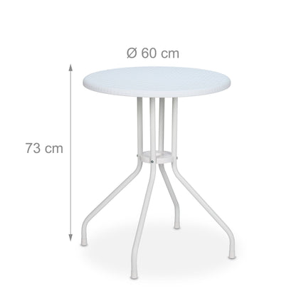 Round garden table in rattan look